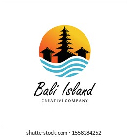 Bali Island Logo Design Vector for Vacation and Traveling Agents 