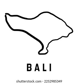 Bali island map simple outline. Vector hand drawn simplified style map.