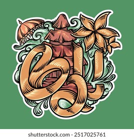 Bali Island Travel Logo Vector