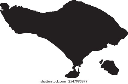 Bali Island's Province in Indonesia vector map silhouette, isolated on white background. High detailed silhouette illustration. 34 Province in Indonesia