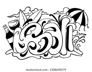 Ilustración del vector de fondo del logotipo de Bali. EPS10