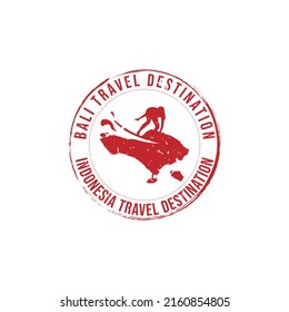 Bali logo sign. Travel rubber stamp with the name and map of island, vector illustration. Indonesia travel destination grunge rubber stamp v