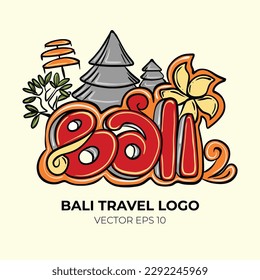 Bali Logo Travel Illustration Vectoe Eps10