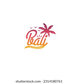 BALI No 2 Wordmark Logo - Island symbols fused on the letters.