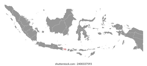 Bali province map, administrative division of Indonesia. Vector illustration.