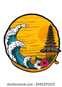 Bali surfing vector design, design for logos, events, t-shirts, hoodies, paper bags, hats and others.