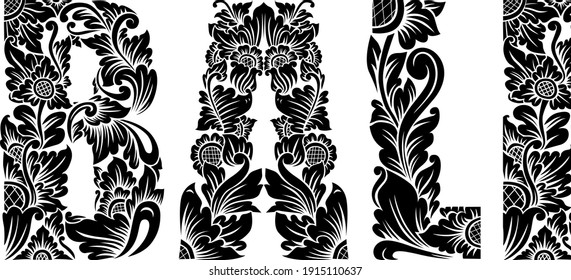 BALI Traditional Floral Vintage Engraving Style Font 