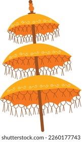 Bali traditional parasol hand drawn illustration