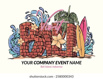 Bali Travel Destination Logo Vector 