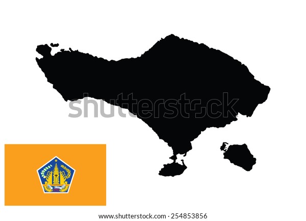 Bali Vector Map Silhouette Isolated On Stock Vector Royalty Free