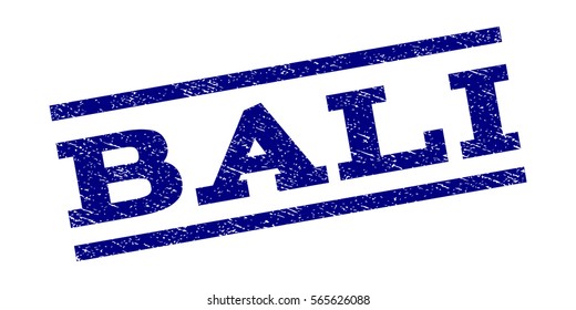 Bali watermark stamp. Text caption between parallel lines with grunge design style. Rubber seal stamp with dirty texture. Vector color ink imprint on a white background.