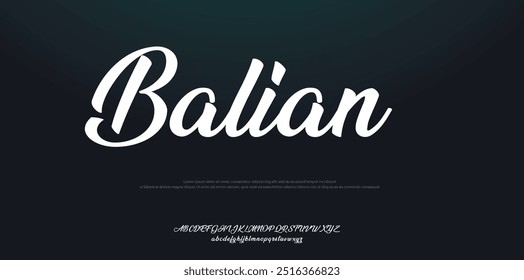 Balian Modern abstract digital tech font. Logo creative font, type, technology, movie, digital, music, movie. Font and illustration in vector format.