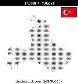 Balikesir map with pixel-dotted regions