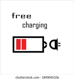 Balikpapan, Kalimantan Timur, Indonesia January 9th 2021 - a logo that explains that the place is free for charging