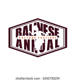 Balinese annual culture festival logo with negative space of balinese dancer. Suitable for logo event, promotional element, marketing material, campaign, etc