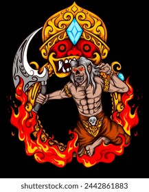 Balinese art work of ogoh-ogoh illustration design