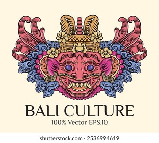 Balinese Barong Color Vector Art