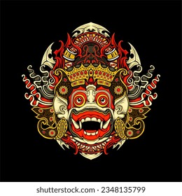 balinese barong illustration for t shirt design