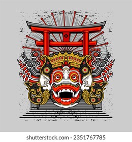 balinese barong illustration for t shirt design