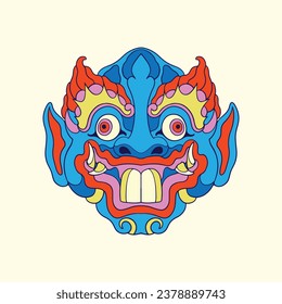 Balinese barong mask vector art