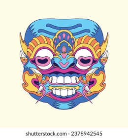 Balinese barong mask vector art