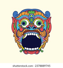 Balinese barong ornament vector art