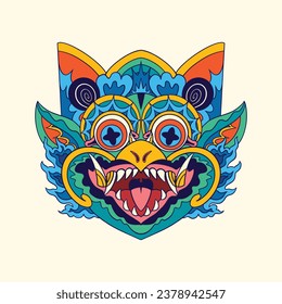 Balinese barong ornament vector art