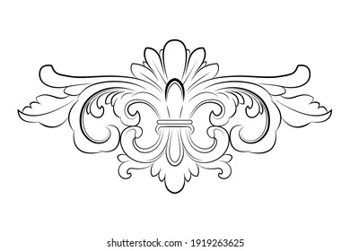 Balinese carving vector design in line shape