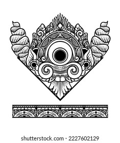 balinese carving vector design named karang mata for frame material