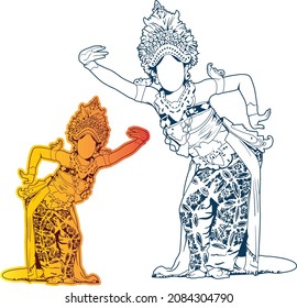 balinese dance - vector, Balinese Traditional Dancer