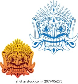 Balinese Demon mask, Topeng Tradisional Barong Bali, Traditional ritual Balinese mask