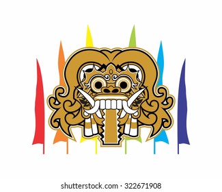 balinese demon mask vector image cartoon character