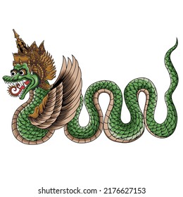 Balinese Dragon with ornament illustration