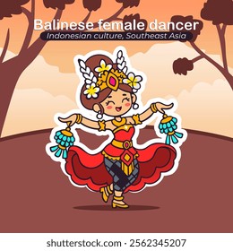 Balinese female dancer, Indonesian culture, Southeast Asia