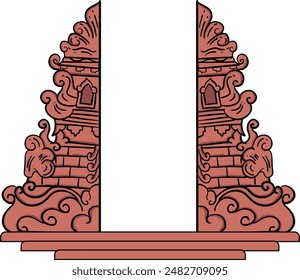 Balinese gate or gapura building illustration