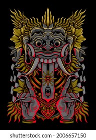 balinese illustration art design apparel