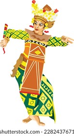 Balinese Indonesian Traditional Dancer Vector