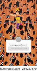 Balinese kecak dancer Illustration for social media post