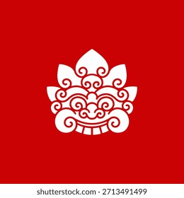 Balinese logo line art vector premium