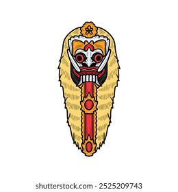 Balinese Mask Illustration Colored - Balinese Mask-10