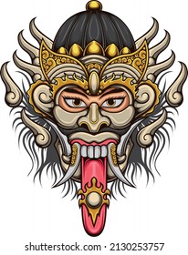 Balinese mask illustration with premium quality stock vector