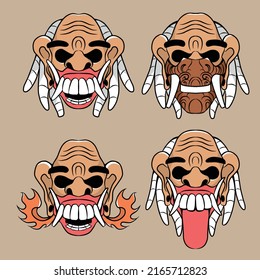 balinese mask vector illustration specially made for brand advertising purposes and so on