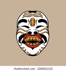 balinese mask vector illustration specially made for clothing advertising branding use and many others