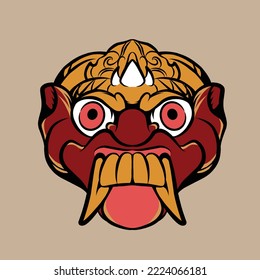 balinese mask vector illustration specially made for branding, advertising and so on