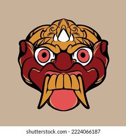 balinese mask vector illustration specially made for branding, advertising and so on