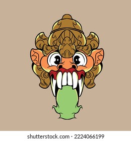 balinese mask vector illustration specially made for branding, advertising and so on