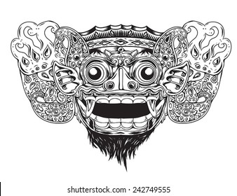 Balinese mythology Mask vector illustration