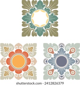 Balinese ornament decoration vector line art logo 2