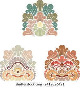 Balinese ornament decoration vector line art logo 2