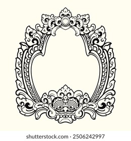 Balinese ornament design vector art